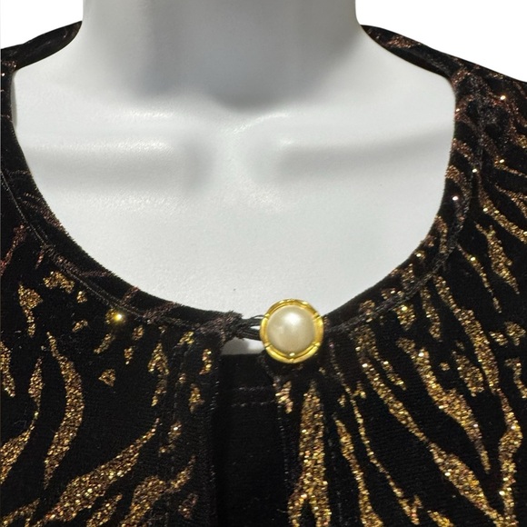 Elementz Metallic Glitter Jacket  Attached Velvet Cami Size XL Holiday Elegant - Picture 5 of 13
